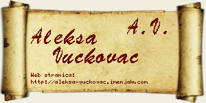 Aleksa Vučkovac vizit kartica